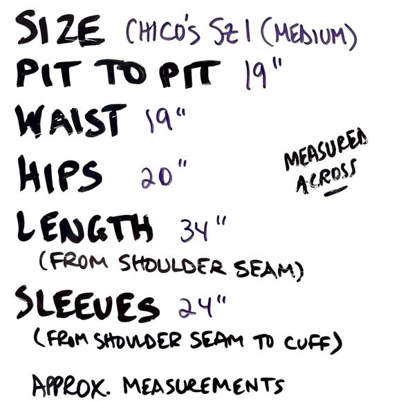 Chicos Long Sweater Cardigan Duster Open Front Size 1 Medium Black White Geo - Picture 2 of 11